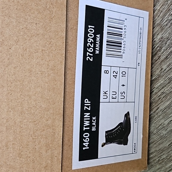 Dr. Martens Air Wair 1460 BLACK WANAMA TWIN ZIP 8 EYE BOOT - Picture 7 of 12